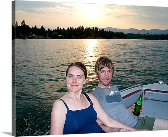 Canvas Pop Art of Couple on Lake