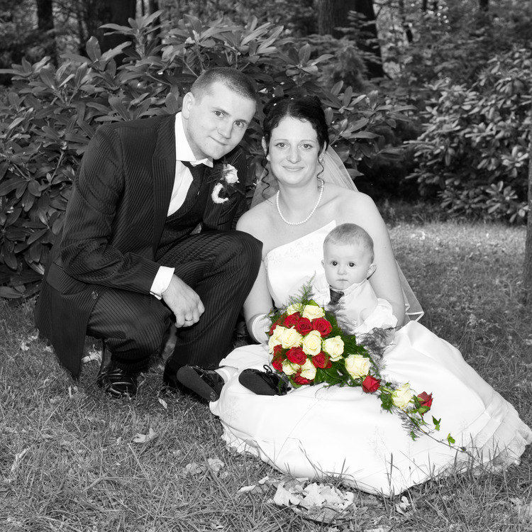 Hochzeitsfoto mit Color Splash Bearbeitung