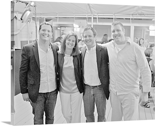 Black and White of Four Friends on Pop Art