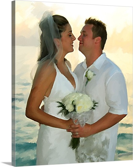 Seaside Wedding Pop Art Canvas From Photo