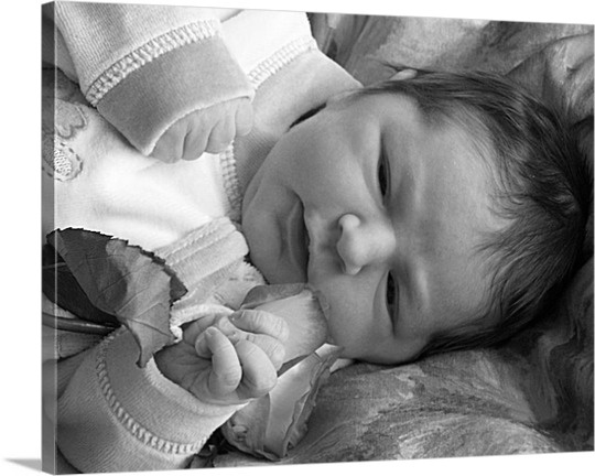 Photo en toile bébé noir et blanc