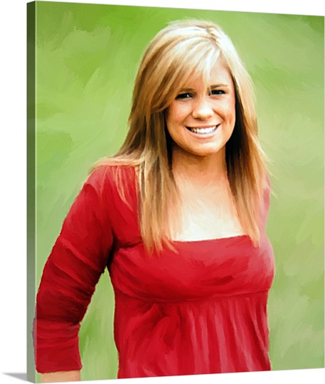 Pop Art of Young Woman in Red Top