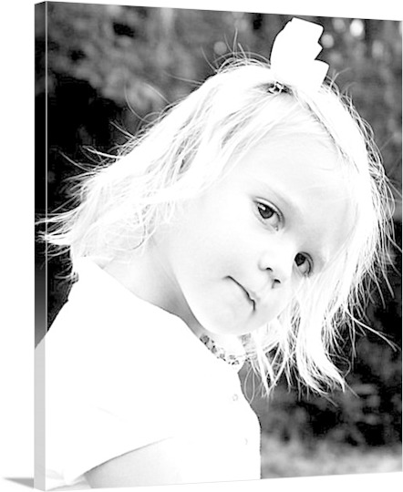 Print of Little Blonde Girl on Canvas