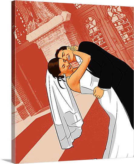 Asymmetrical Wedding Photo to Pop Art
