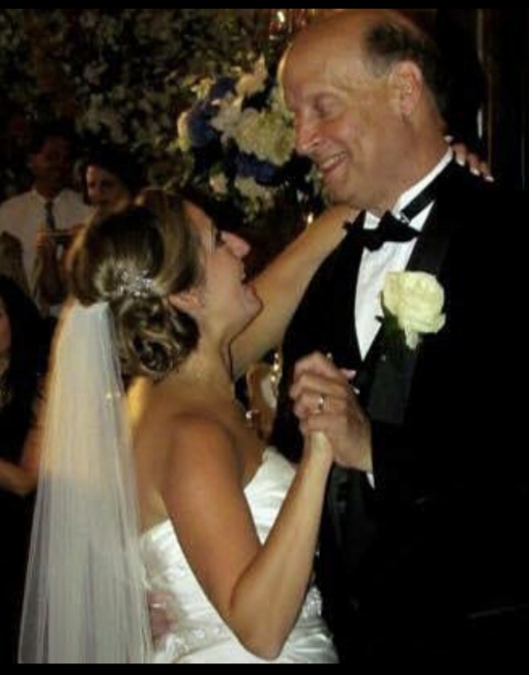 a painting of a daughter and father dancing at the wedding