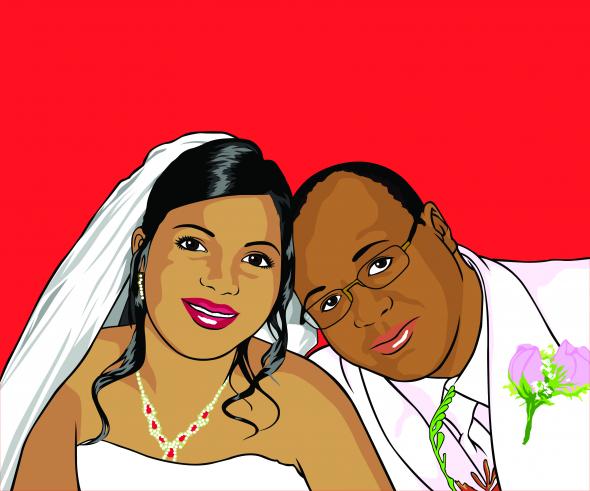 Plain Wedding Picture to Pop Art