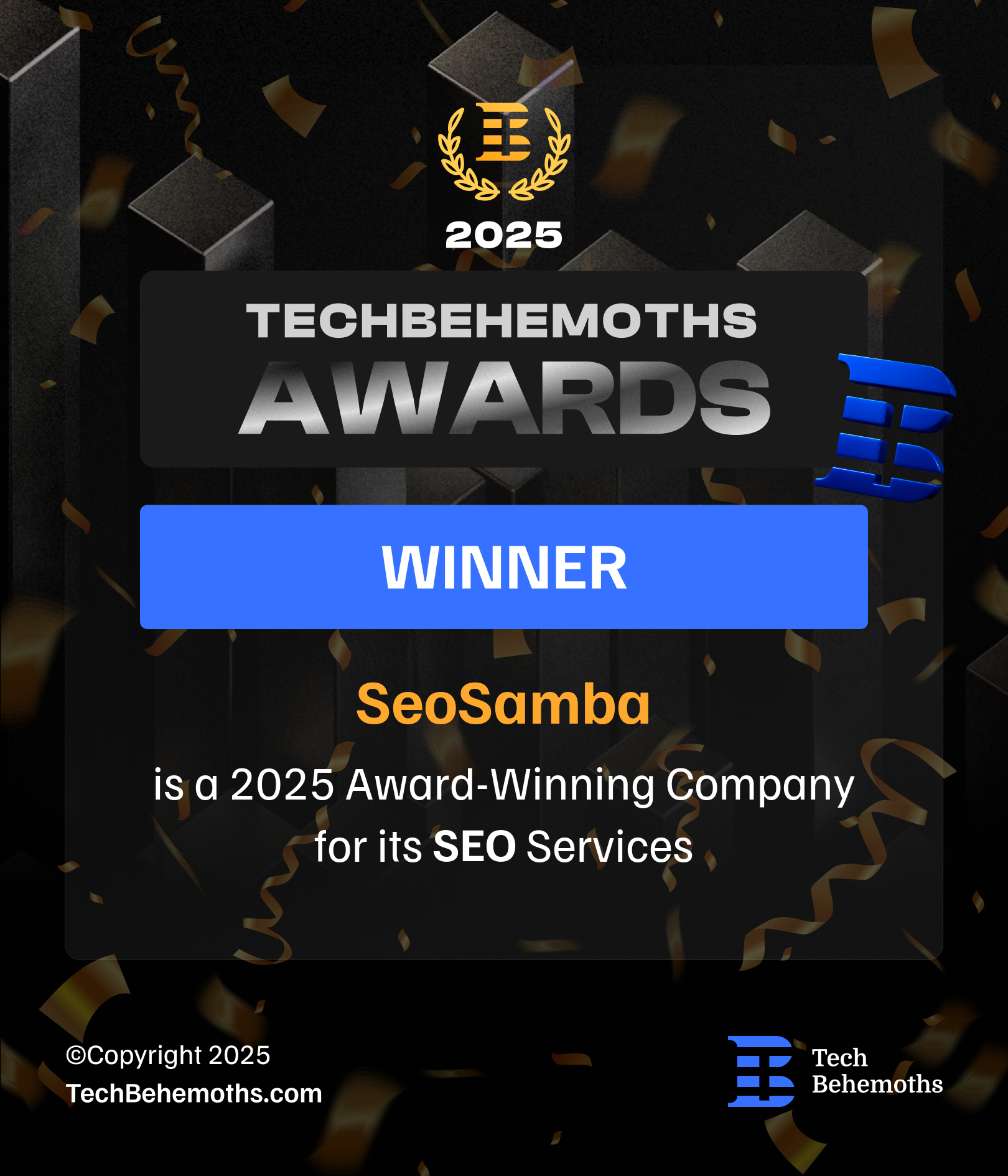 SeoSamba Wins TechBehemoths Global Excellence Award for the Fourth Year in a Row SeoSamba Wins TechBehemoths Global Excellence Award for the Fourth Year in a Row
