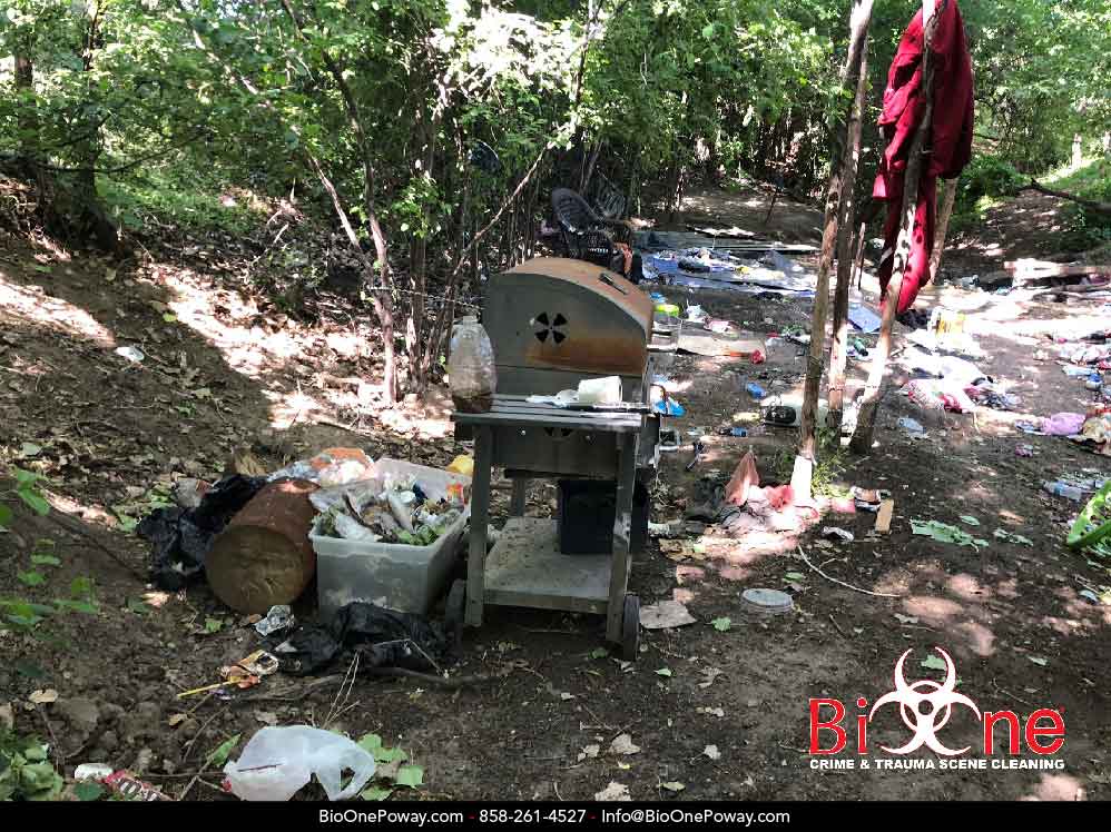 Bio-One Poway - Homeless encampment cleanup fire hazard Bio-One Poway - Homeless encampment cleanup fire hazard