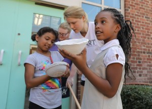 While creating their bowls, the children also learned about world hunger and how they could be part of the solution.