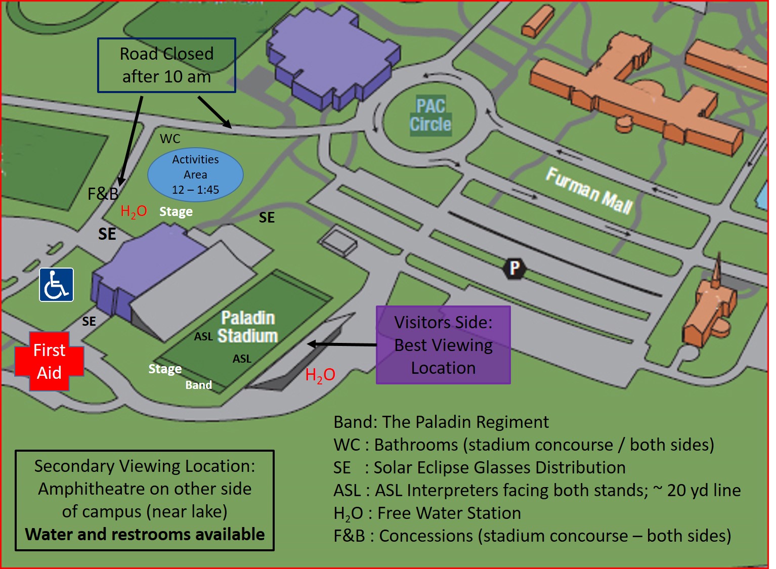 Furman University Campus Map Eclipse Map Final   Furman News