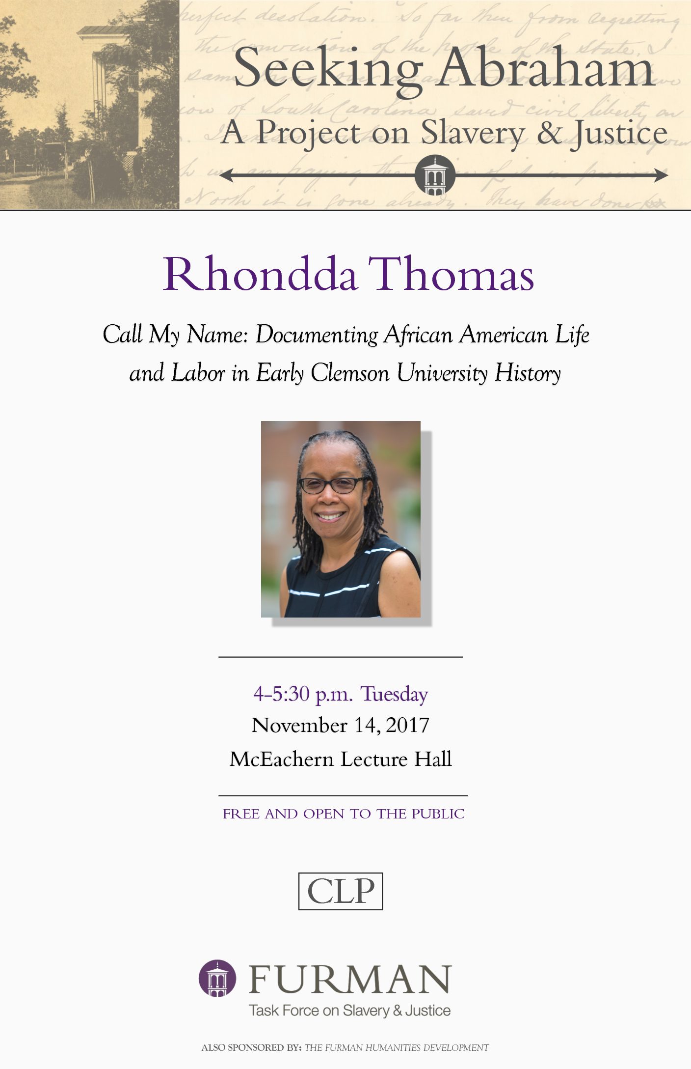 CLP Rhondda Thomas in "Call My Name Documenting African American Life