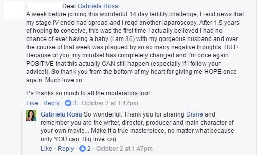 14dayfertilitychallenge_testimonials_giving-me-hope-once-again thank you from the bottom of my heart for giving me hope once again_14 Day Fertility Challenge testimonial from Facebook