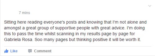 "…knowing that I'm not alone and amongst a great group of supportive people…"