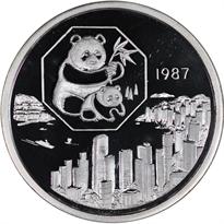 1987 5oz Silver Official Panda Show Commemorative Obv