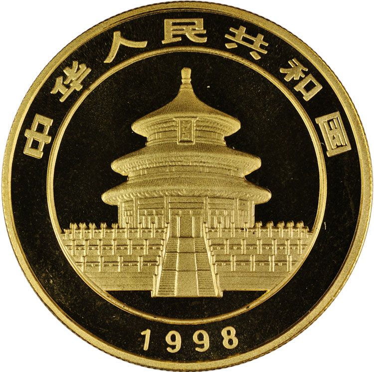 1998 100 Yuan MS Gold Panda Large Date Value | NGC