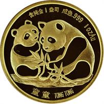 1987 1oz Gold Official Panda Show Commemorative Obv