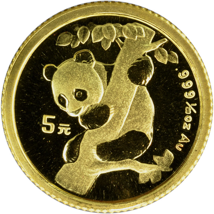 1996 5 Yuan MS Gold Panda Large Date Value NGC