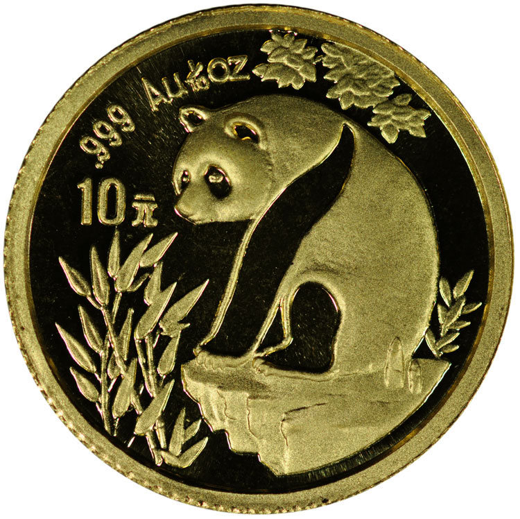 1993 10 Yuan MS Gold Panda Large Date Value | NGC