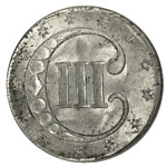 Three Cent Silvers - Trime - Silver Three Cent Piece - 3cS