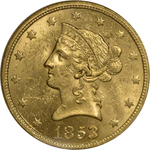 Graded SS Republic Coin - 1853-2 Coronet Eagle