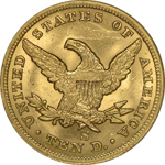 Graded SS Republic Coin - 1865-S Eagle with Inverted Date