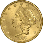 SS Republic Coin - 1865 Coronet Double Eagle