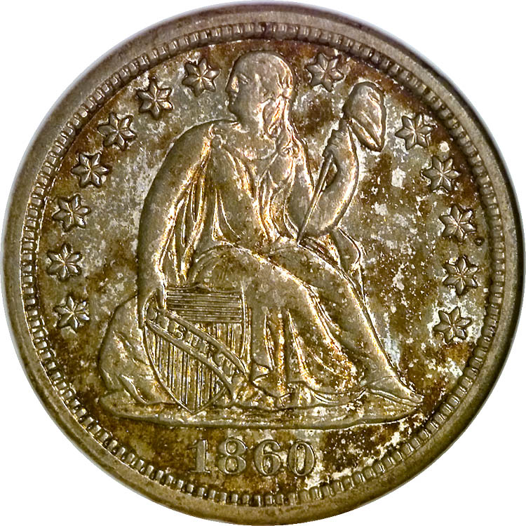1860 S 10C MS | Coin Explorer | NGC