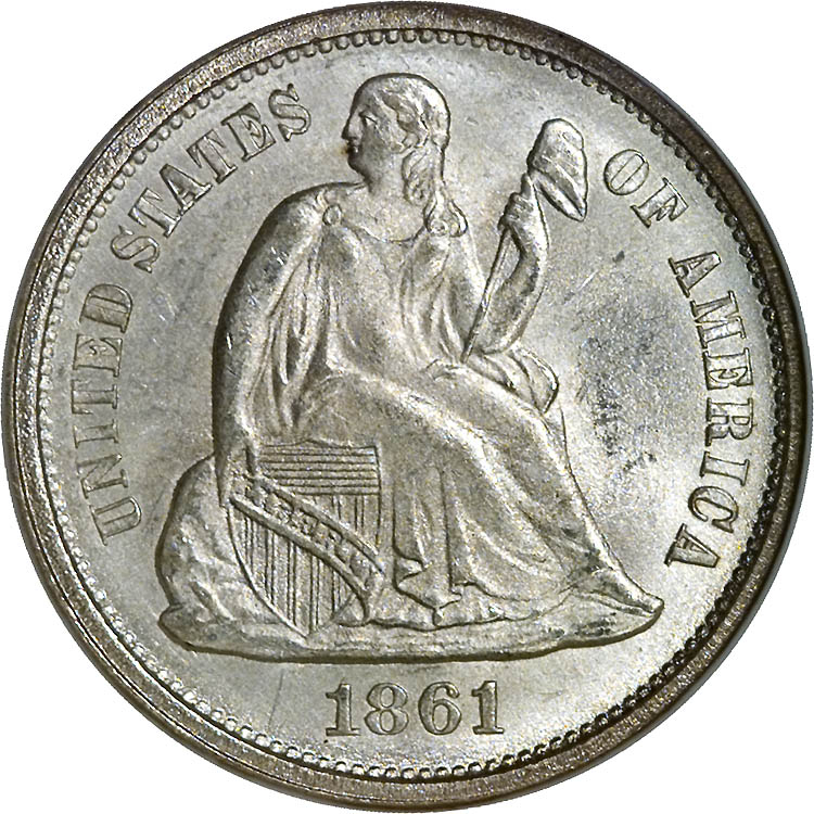 DAYS 1〜20.25.27.28.33.36.37 1861 10C MS | Coin Explorer | NGC