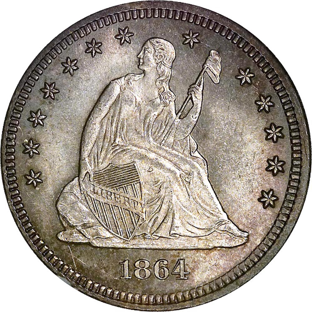 1864 25C MS | Coin Explorer | NGC