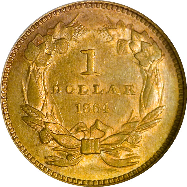 1864 G$1 MS | Coin Explorer | NGC
