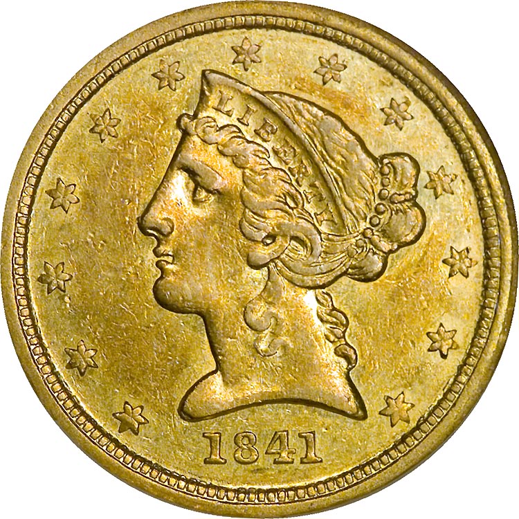 1841 C 5 MS Liberty Head 5 NGC