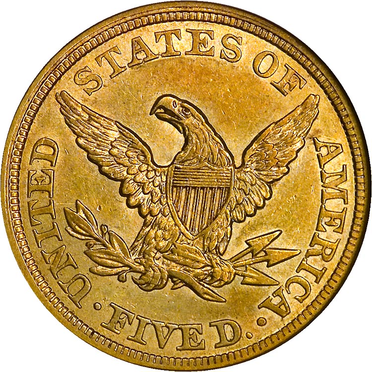 1857 $5 MS | Coin Explorer | NGC