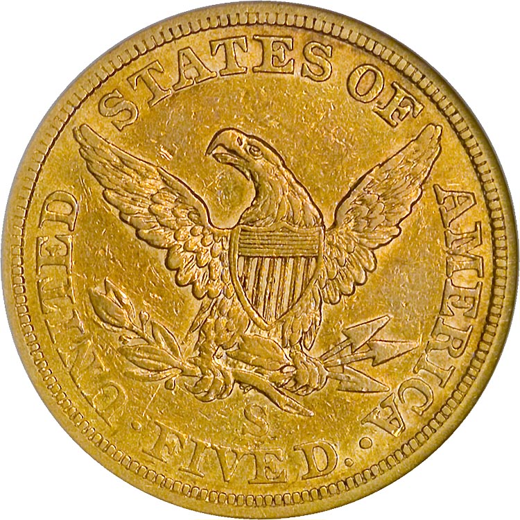 ◆佐々木兆さん　前金◆ 1863 S $5 MS | Coin Explorer | NGC