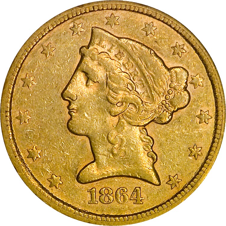 1864 S $5 MS | Coin Explorer | NGC