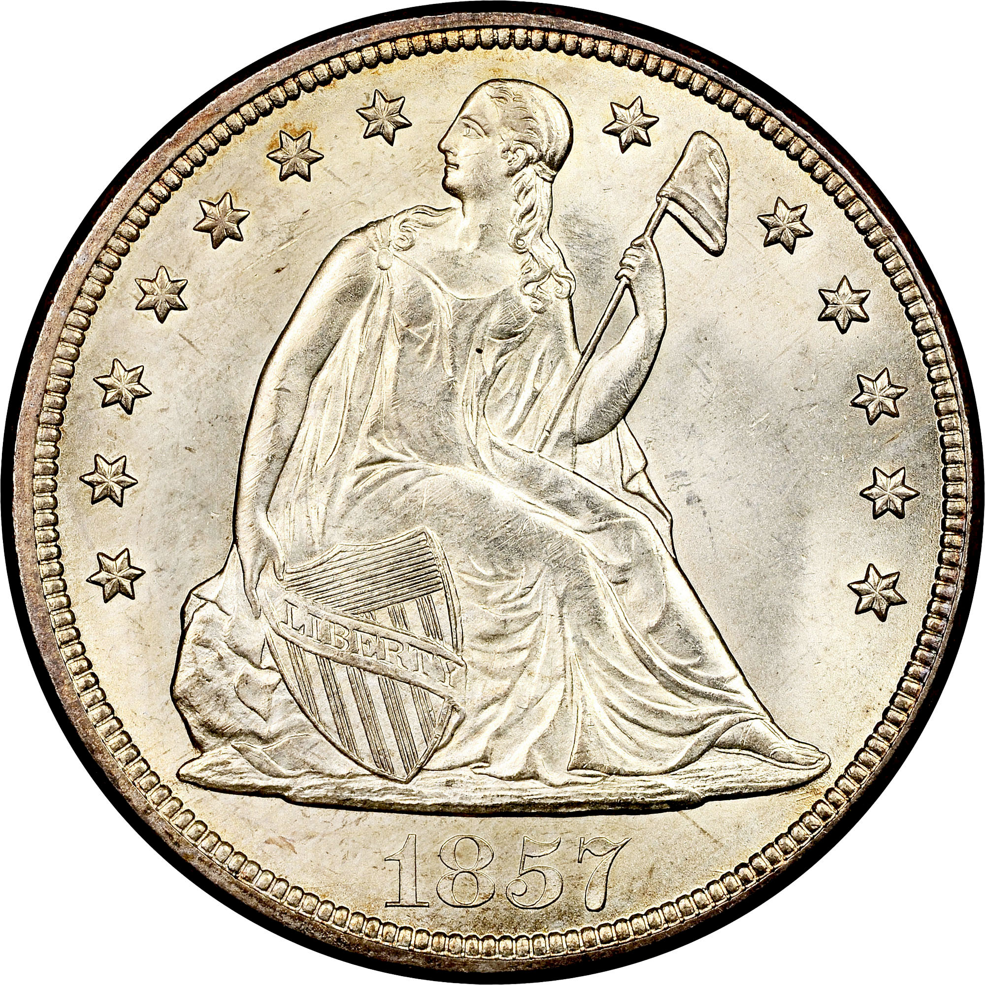 1857 $1 MS | Coin Explorer | NGC