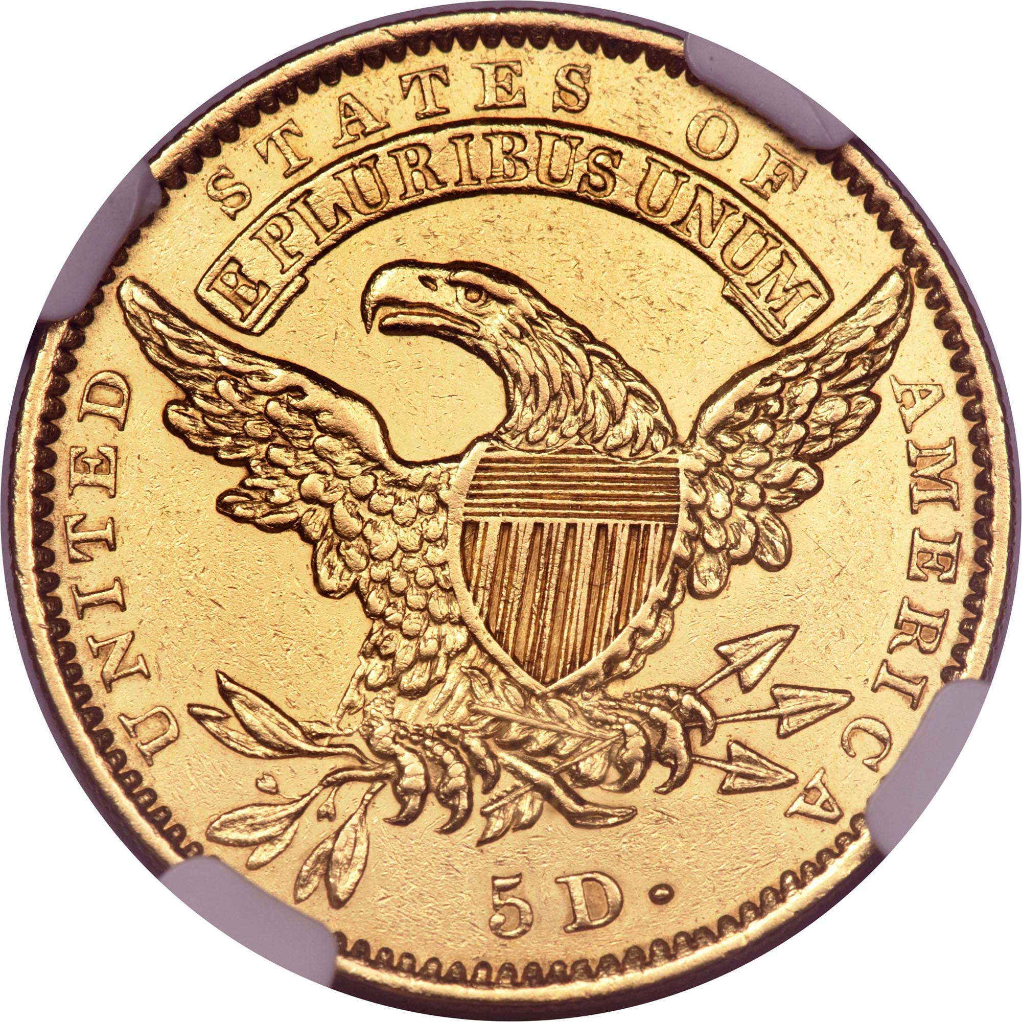 1834 PLAIN 4 CAPPED $5 MS | Coin Explorer | NGC