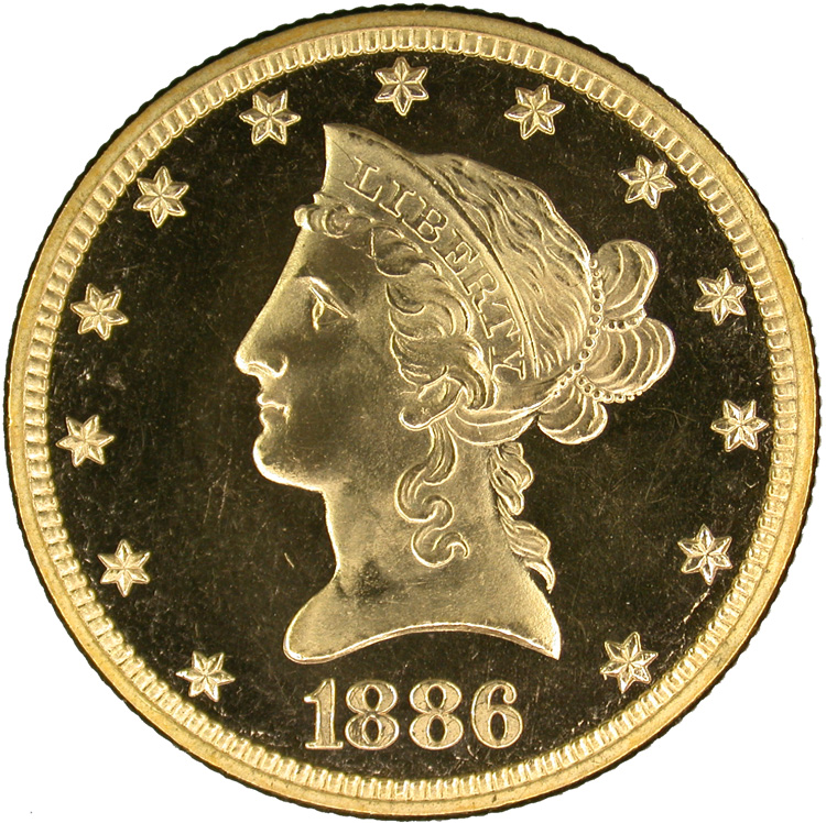 1886 $10 PF | Coin Explorer | NGC
