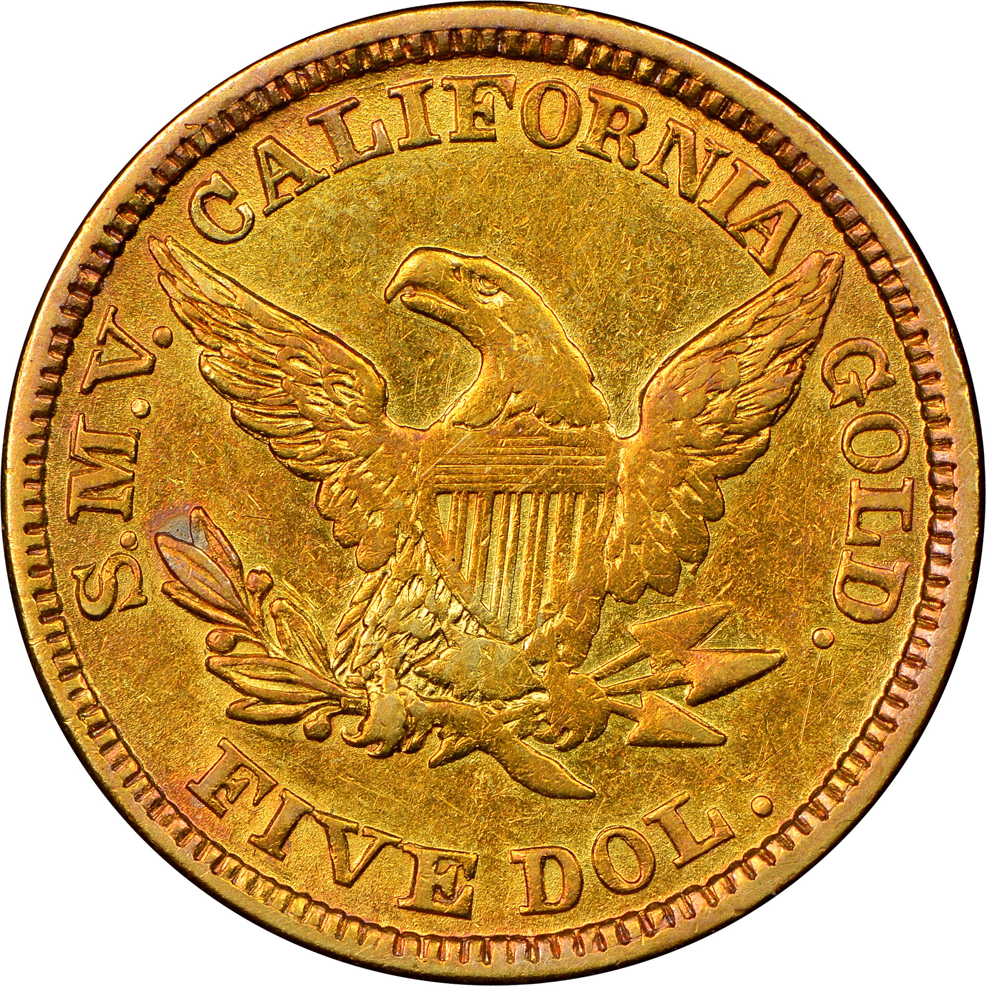 1849 MOFFAT & CO. $5 MS | Coin Explorer | NGC