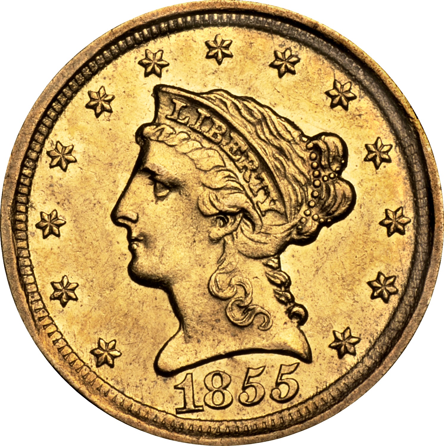 1855 D $2.5 MS | Coin Explorer | NGC