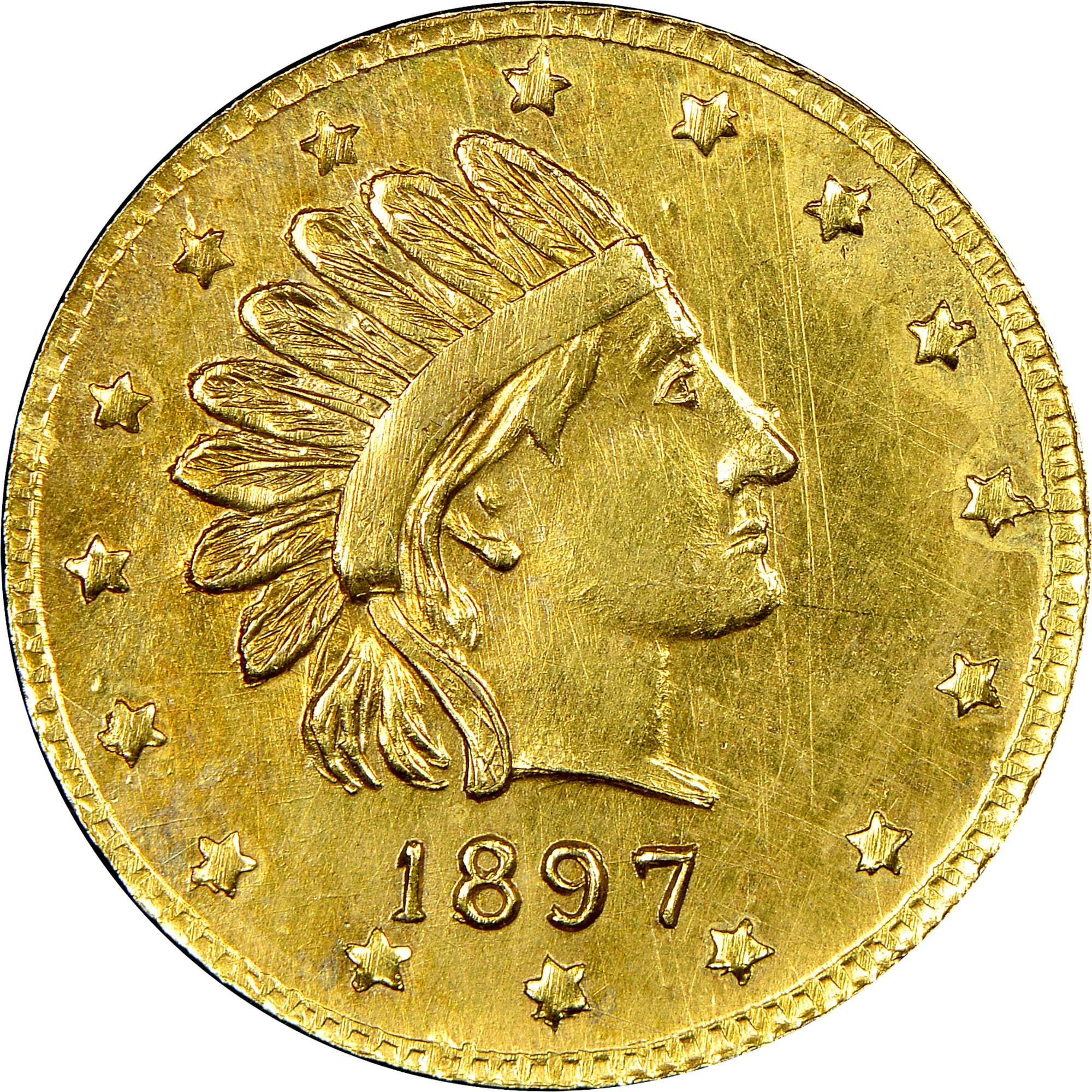 1897-DATED ALASKA HEAD RIGHT, ROUND, PINCH 1P MS | Coin Explorer | NGC