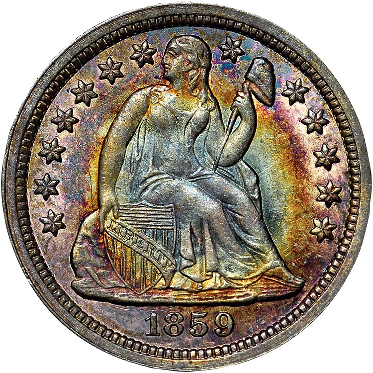 1859 10C MS | Coin Explorer | NGC