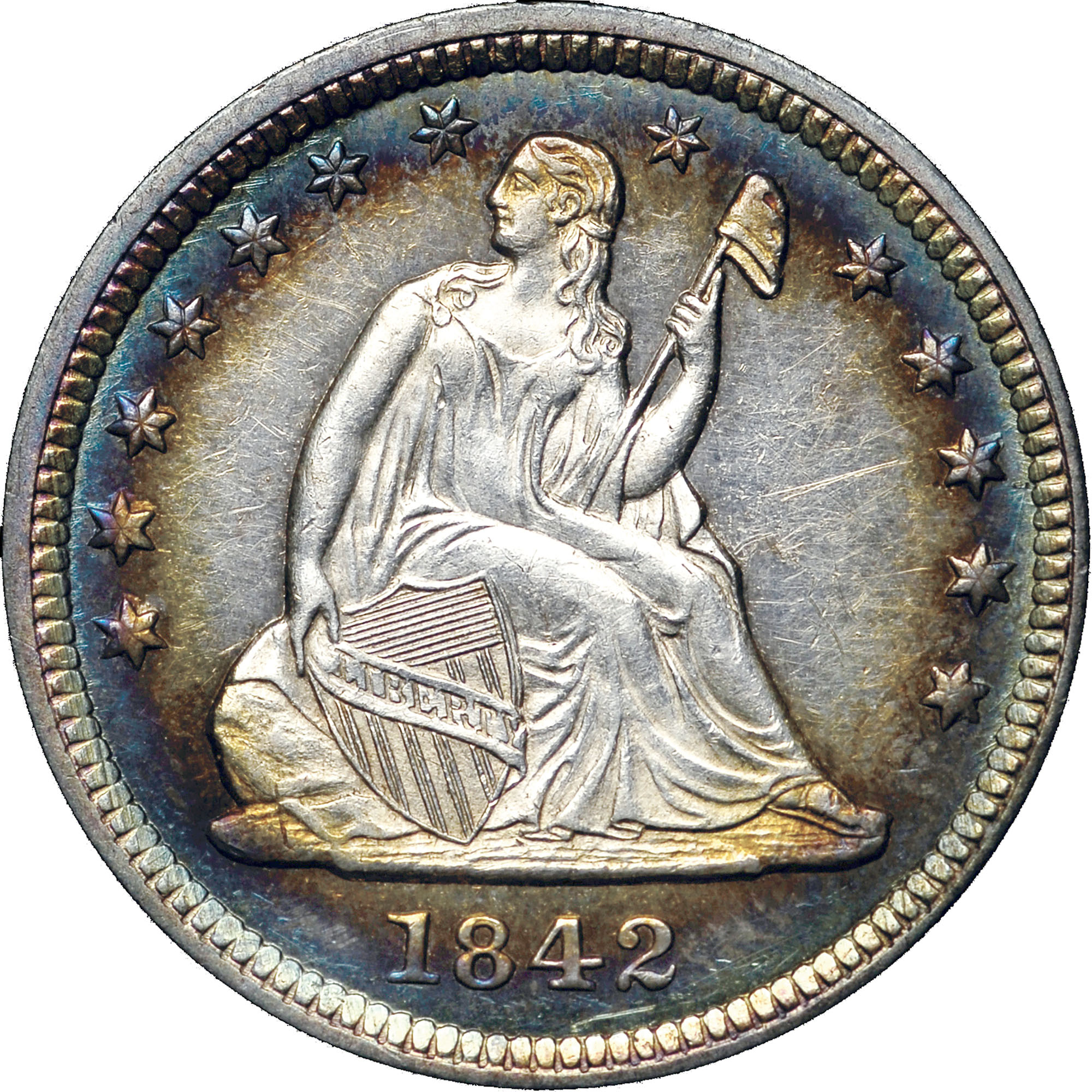 1842 LARGE DATE 25C MS | Coin Explorer | NGC