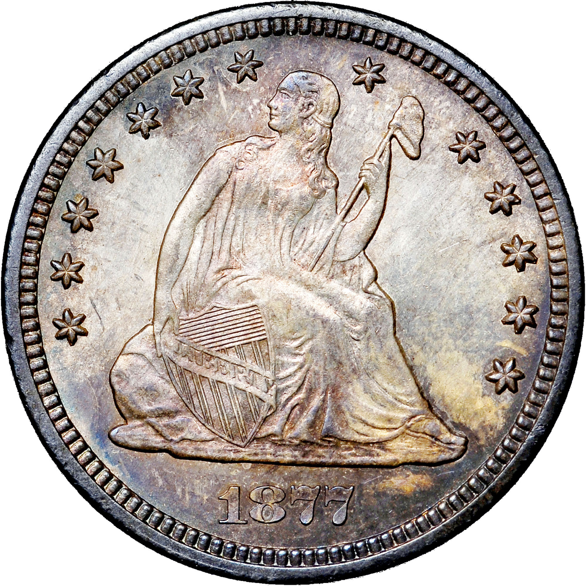 ソニア・マリア・ルーチェ・ポッセンティーニ﻿ Grande o piccolo? 1877 CC 25C MS | Coin Explorer | NGC