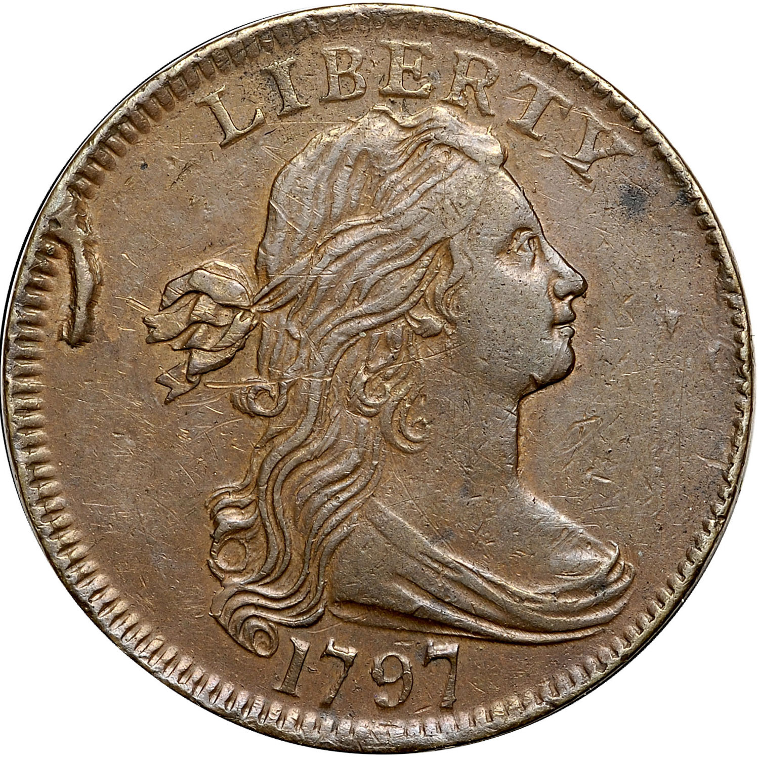 1797 NO STEM REV OF 97 1C MS | Coin Explorer | NGC