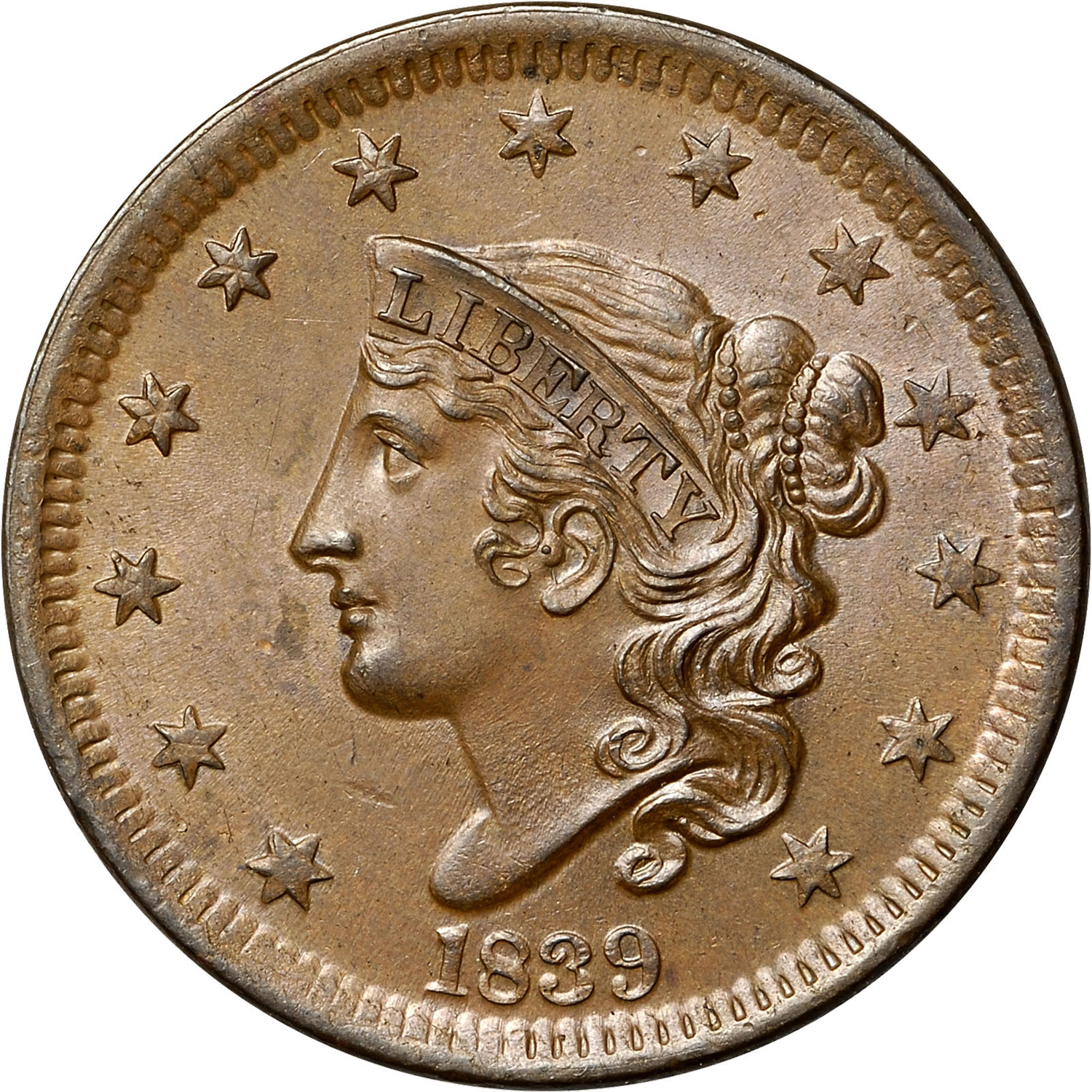 1839 HEAD OF 38 1C MS | Coin Explorer | NGC