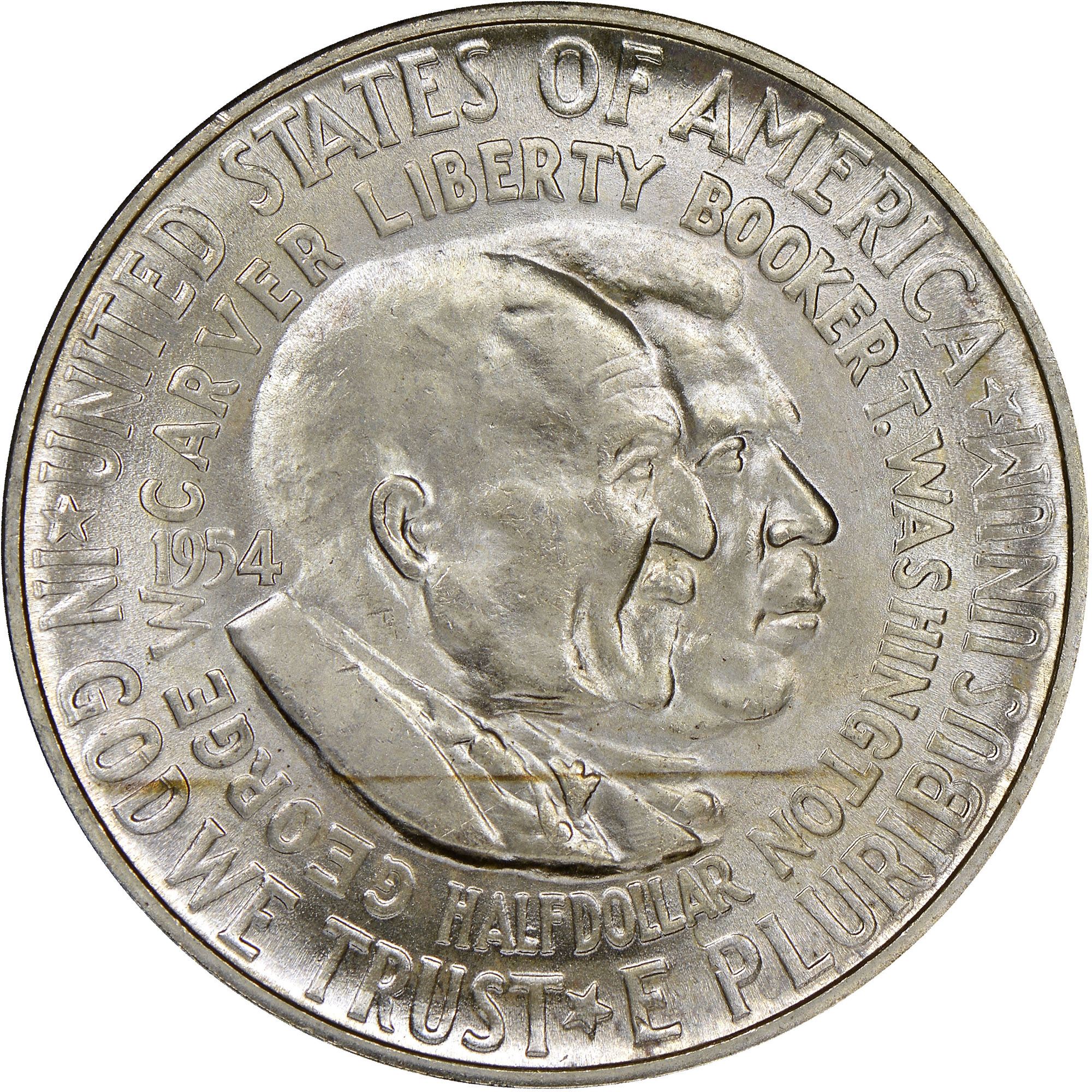 1954 WASHINGTON-CARVER 50C MS | Coin Explorer | NGC