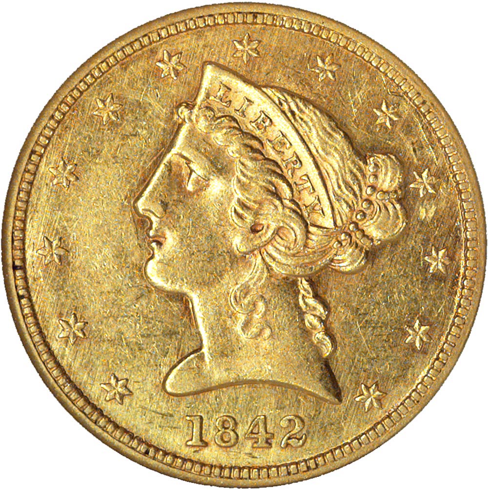 1842 LARGE LETTERS $5 MS | Coin Explorer | NGC