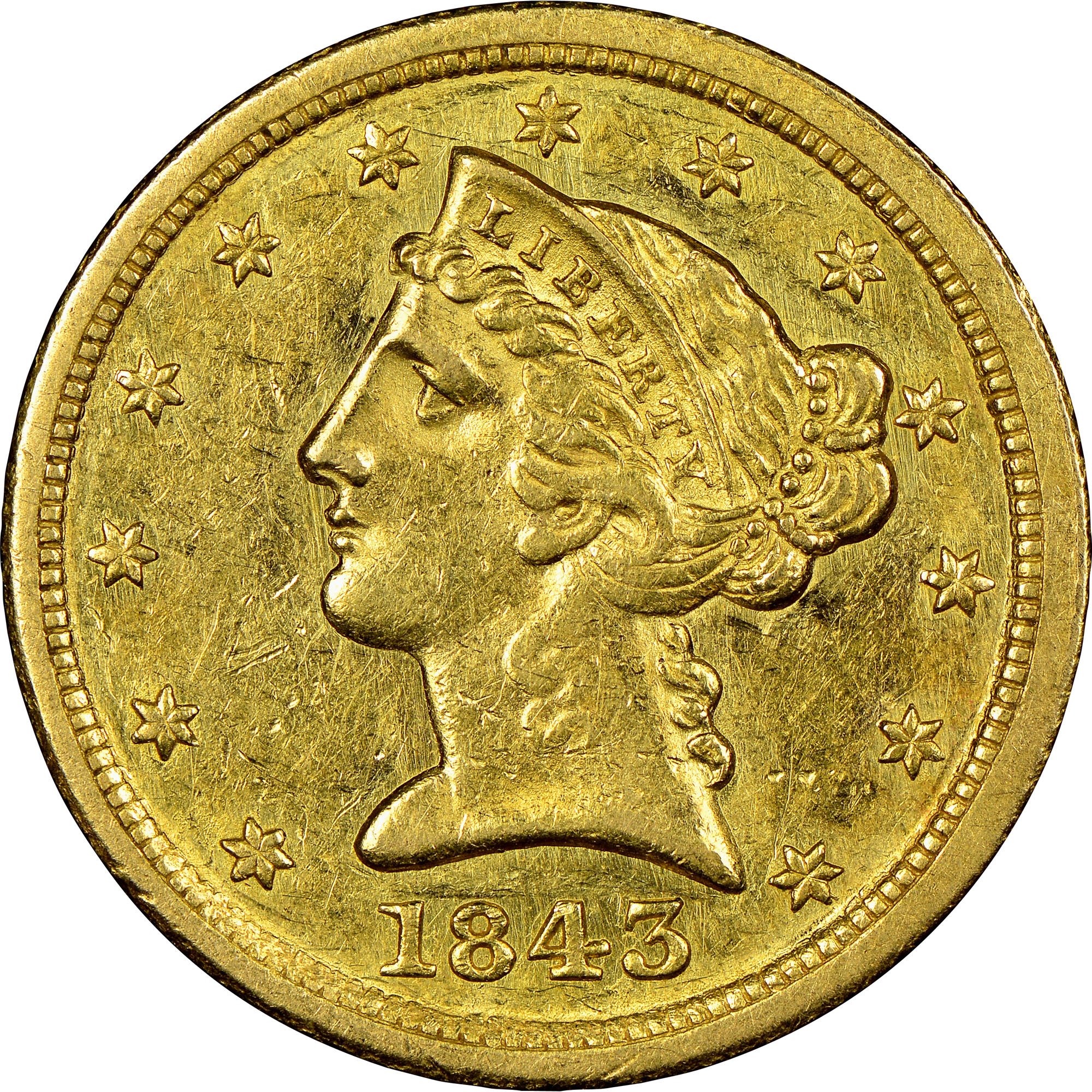 1843 C $5 MS | Coin Explorer | NGC