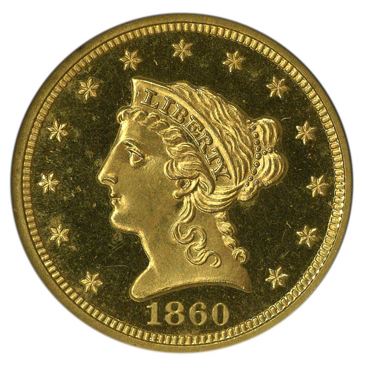 1860 $2.5 PF | Coin Explorer | NGC