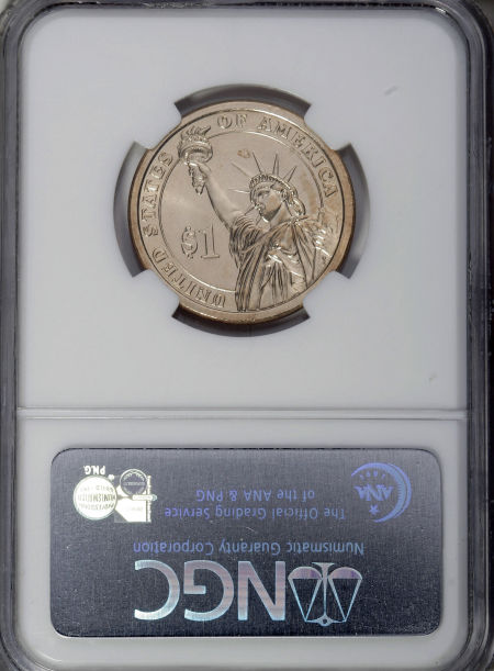 2007) JOHN ADAMS MISSING EDGE LETTERING $1 MS | Coin Explorer | NGC